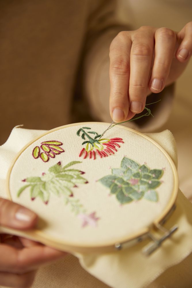 DMC Mindful Making: The Serene Succulents Printed Embroidery Kit