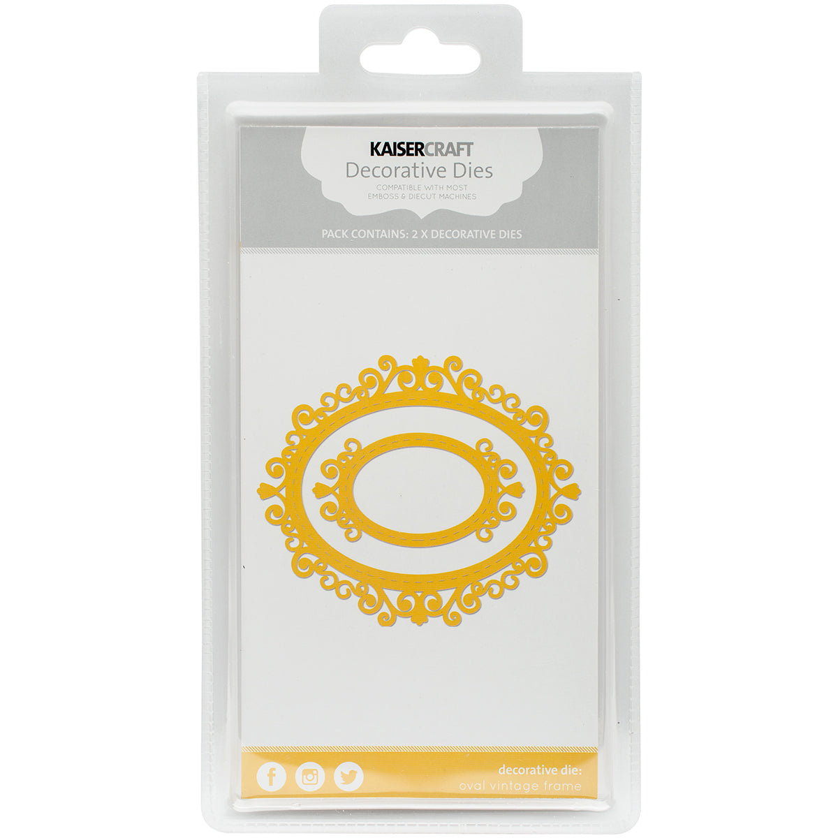 Kaisercraft Dies - Oval Vintage Frames 1.5"X2.5" & 3.25"X4"