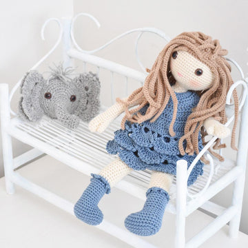 Josefina Doll And Jeffery Elephant Pillow Amigurumi