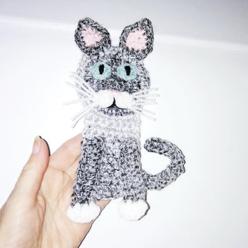 Gray cat applique
