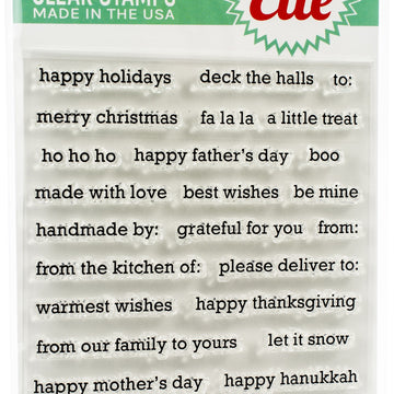 Avery Elle Clear Stamp Set 4"X6" - Seasonal Simple Sentiments