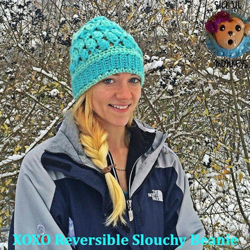XOXO Reversible Slouchy Beanie