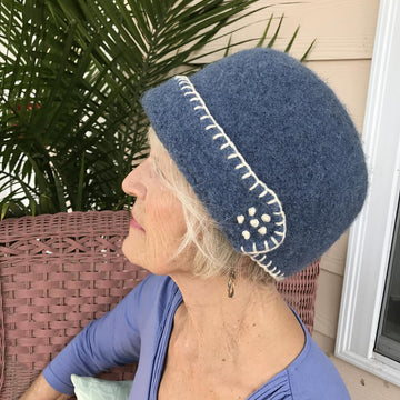 Felted Cloche Turned Up Brim