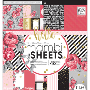 Mambi Single-Sided Paper Pad 12"X12" 48/Pkg - Life Is Rosy