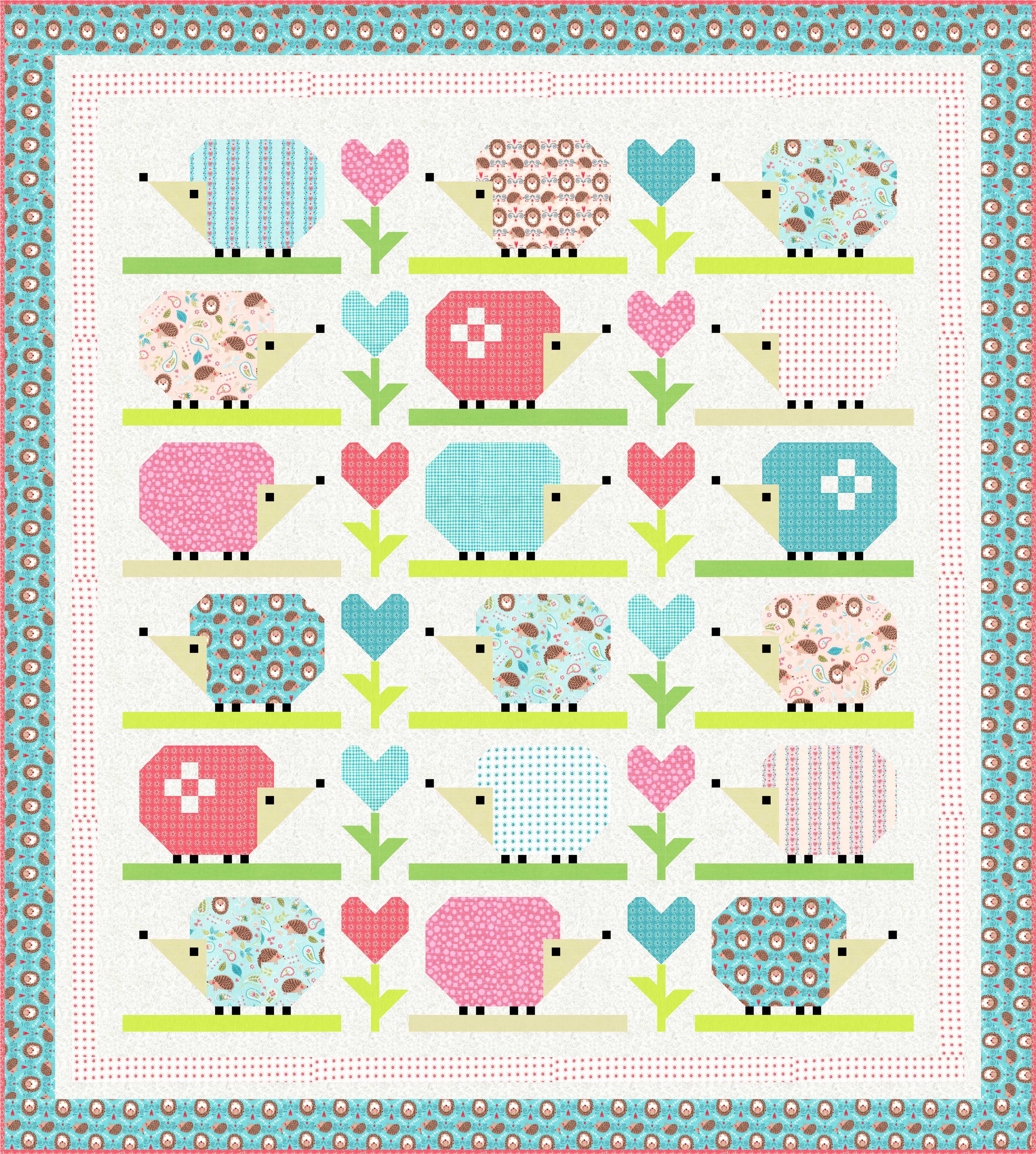 Michael Miller Fabrics Hedge Hugs Quilt - Downloadable PDF