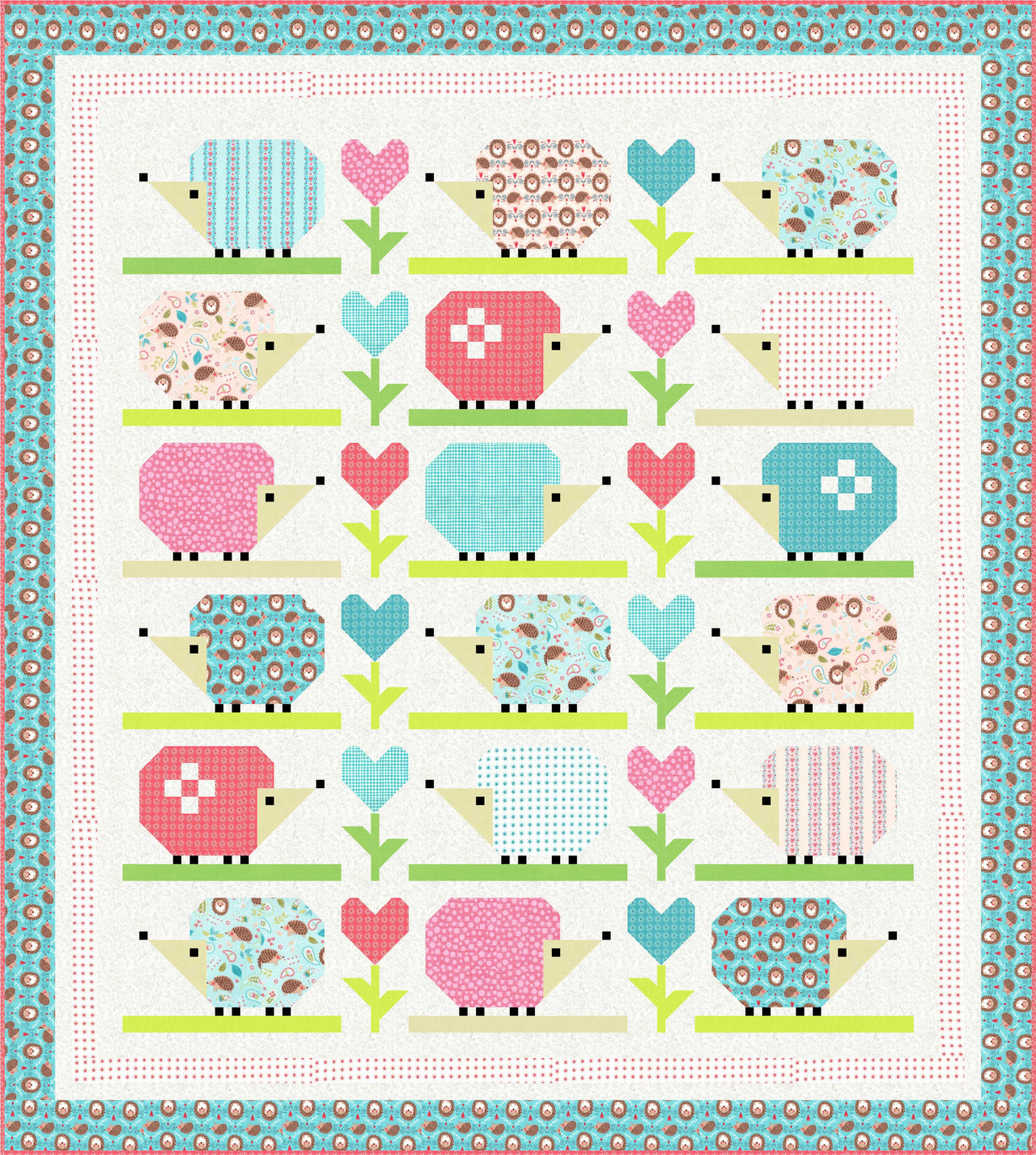 Michael Miller Fabrics Hedge Hugs Quilt - Downloadable PDF