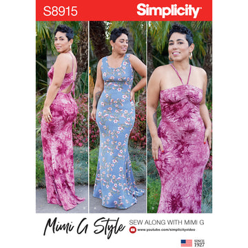 Simplicity S8915 Misses Knit Maxi Dresses by Mimi G Style - Sewing Pattern