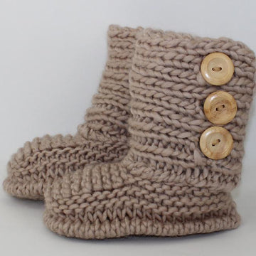 3 Button Childrens Slipper Boots
