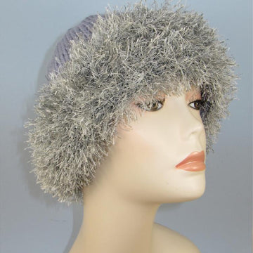 Faux Fun Fur Trim Beanie Hat