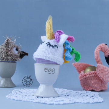 Easter Egg Cozy: flamingo, owl, unicorn