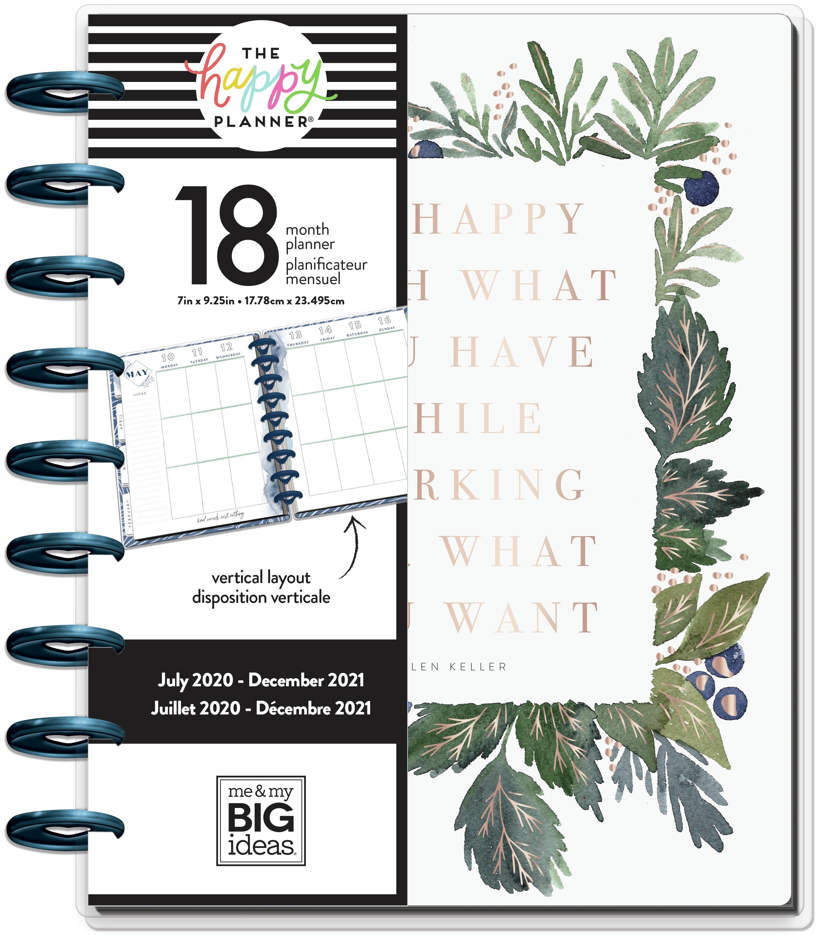 Happy Planner 18-Month Dated Medium Planner 7.75"X9.75" - Green Garden - 627355
