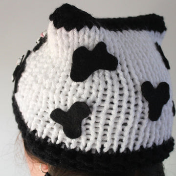 Knitted Cow Beanie