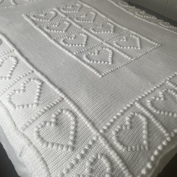 Not a Granny Square Bobble Heart Blanket