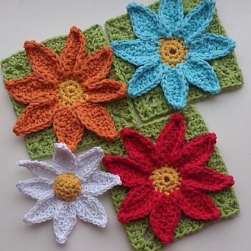 Daisy Flower and Daisy Granny Square Pattern