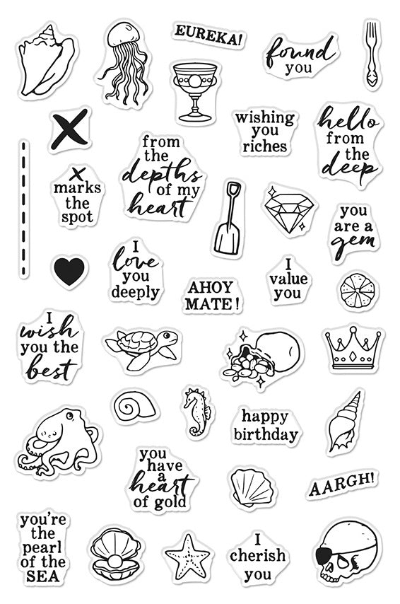 Hero Arts Clear Stamps 4"X6" - Deep Sea Messages