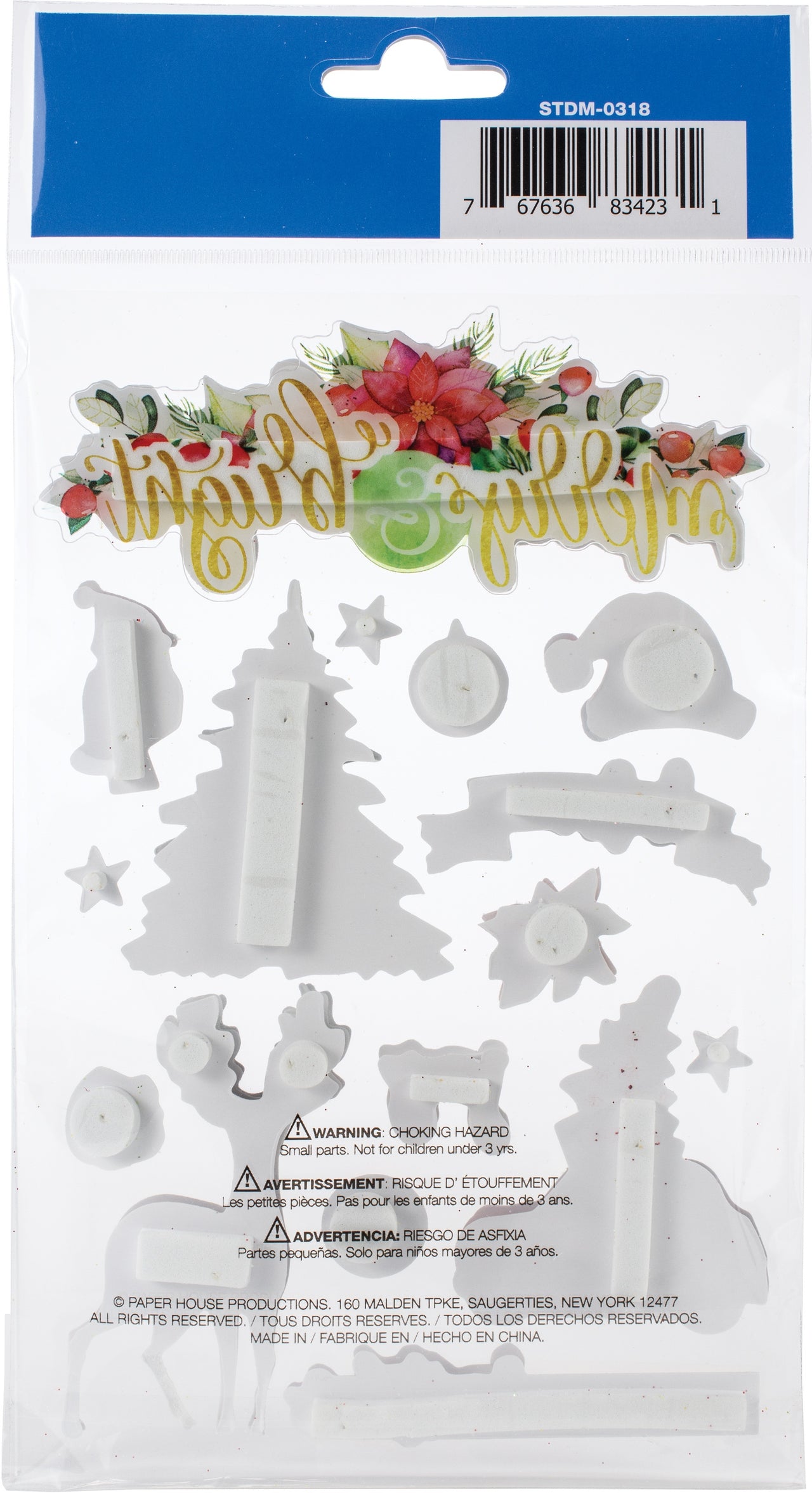 Paper House 3D Stickers - Merry & Bright II
