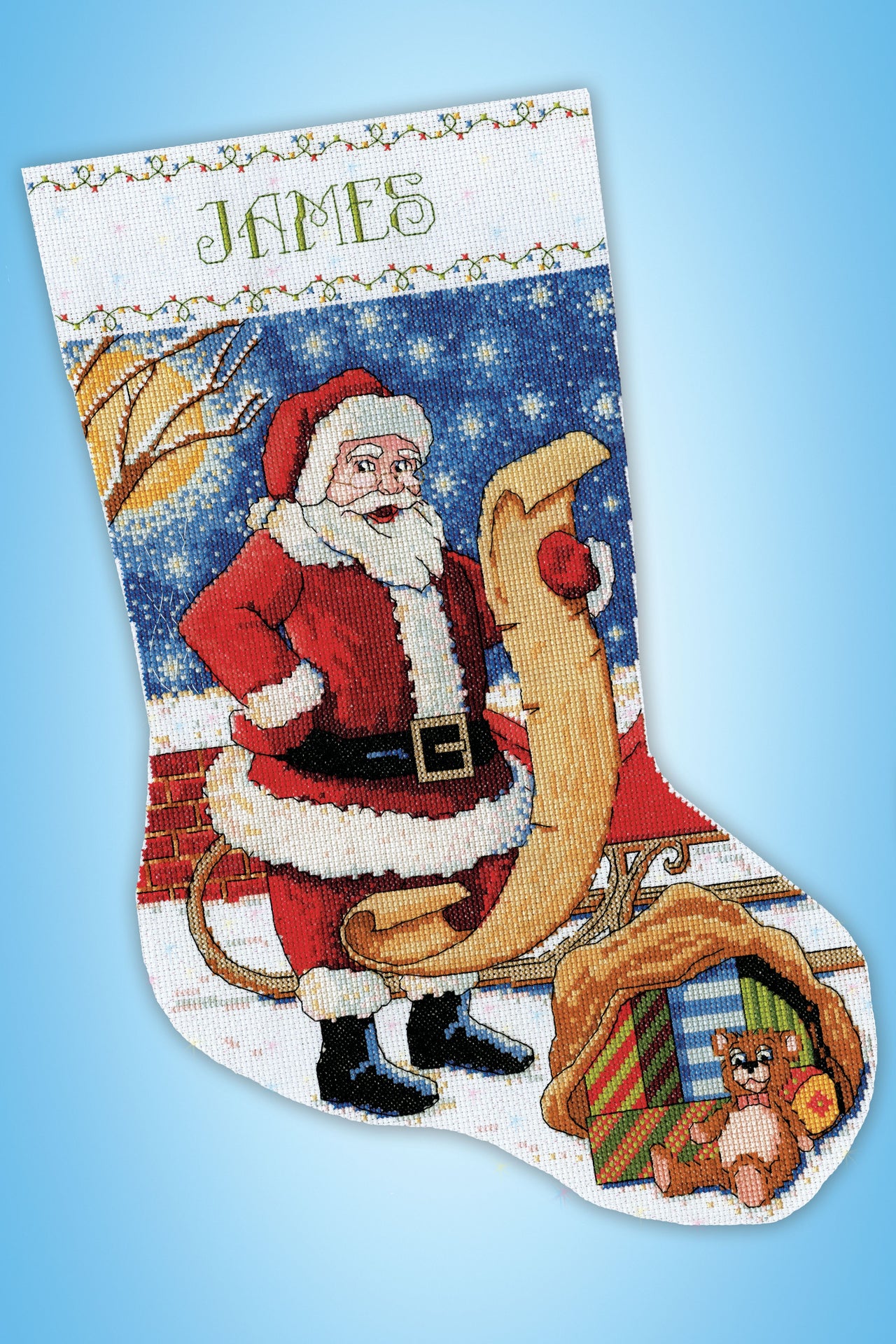 Design Works Santa's List Stocking Counted Cross Stitch Kit