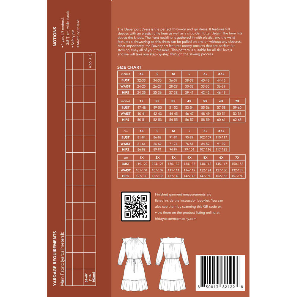 Friday Pattern Company The Davenport Dress FPC-DD030 - Sewing Pattern