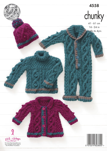 Baby Set in King Cole Chunky - 4558 - Downloadable PDF