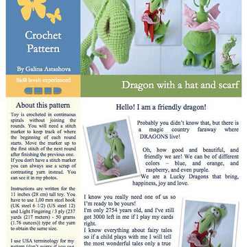 026 Dragon with a hat and scarf Ravelry