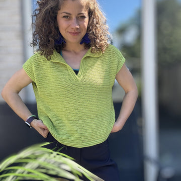Oversized Polo T-Shirt Crochet Pattern | Digital Download | Sizes XS–5XL