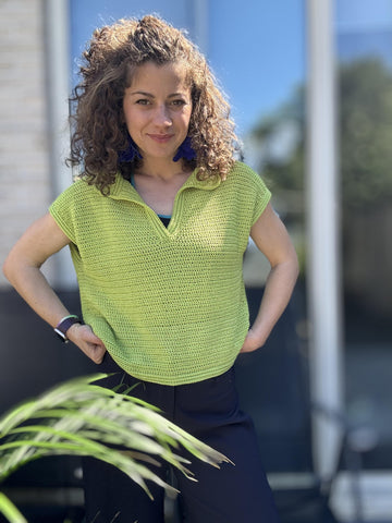 Oversized Polo T-Shirt Crochet Pattern | Digital Download | Sizes XS–5XL