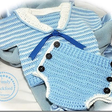 Ships Ahoy Sailor Diaper Cover & Shirt 12-110