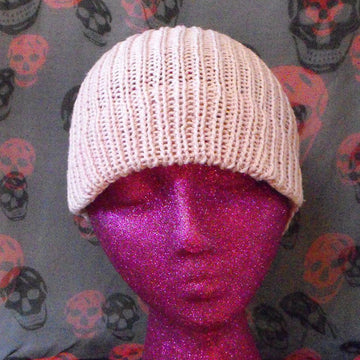 ALL RIB COTTON BEANIECAP KNITTING PATTERN
