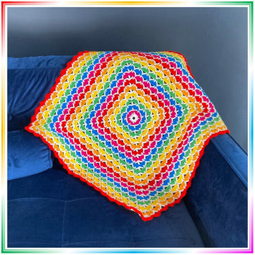Rainbow square baby blanket by HueLaVive