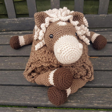 3in1 Farm Horse Pony Folding Baby Blanket