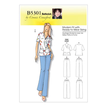 Butterick Misses'/Women's Top and Pants B5301 - Sewing Pattern