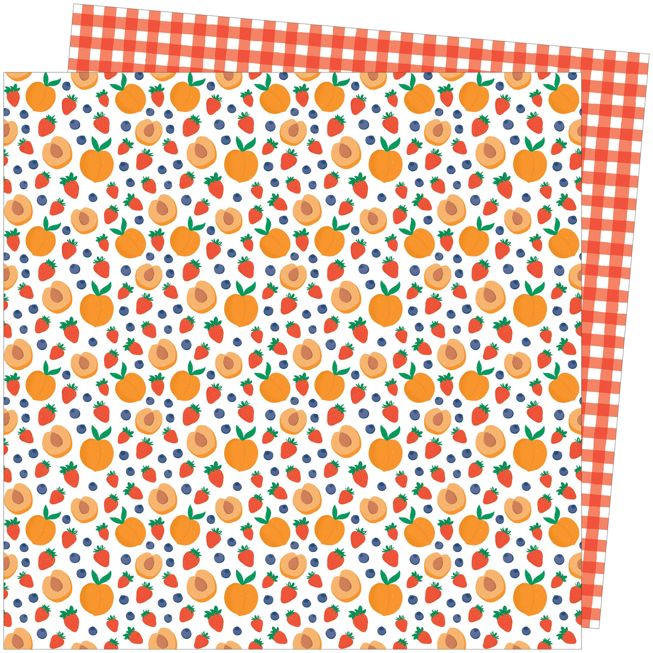 American Crafts Amy Tan Picnic In The Park Double-Sided Cardstock 12"X12" 25/Pkg - Peach Pit