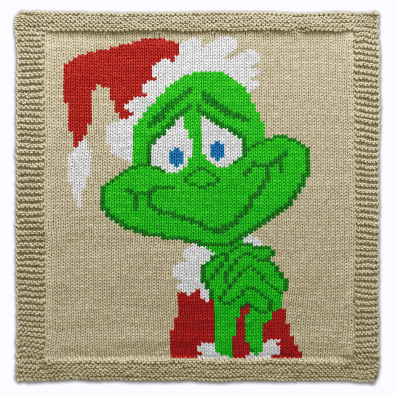 Christmas Grinch Square Knitting Pattern