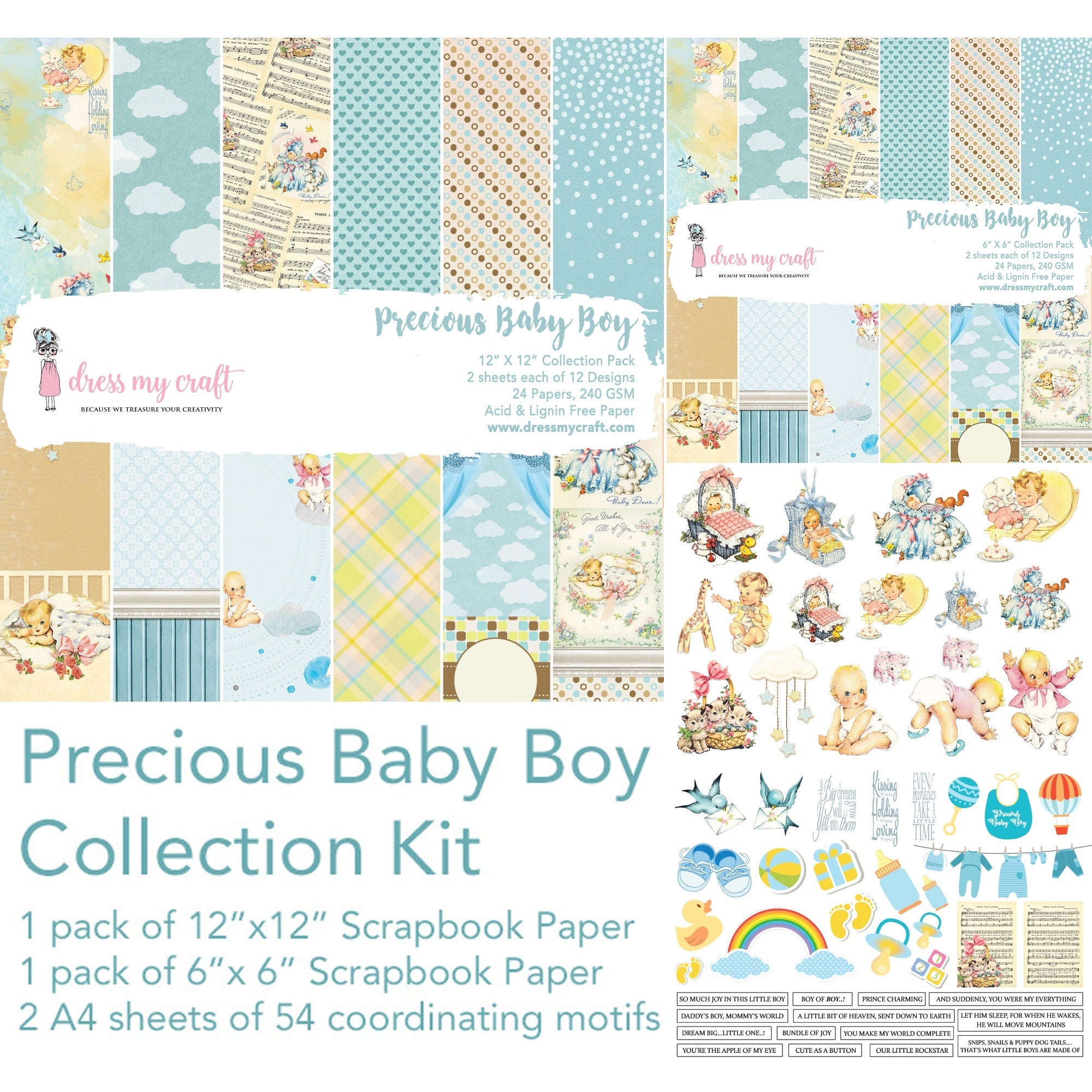 Dress My Crafts Collection Kit - Precious Baby Boy