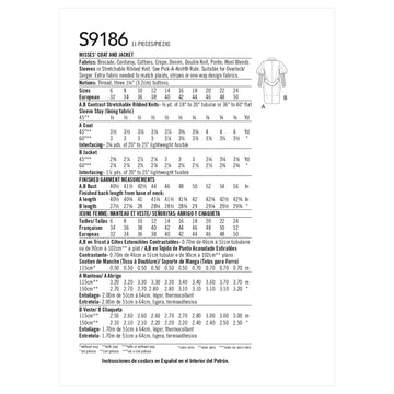 Simplicity Misses' Coat & Jacket S9186 - Sewing Pattern