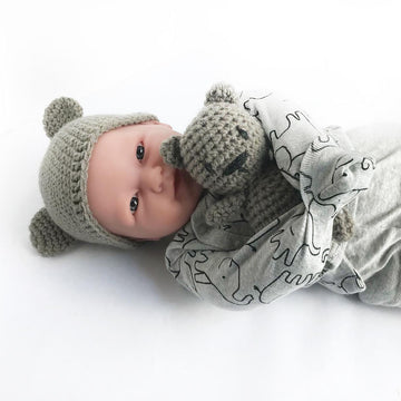 Newborn Hat and Toy Bear Set