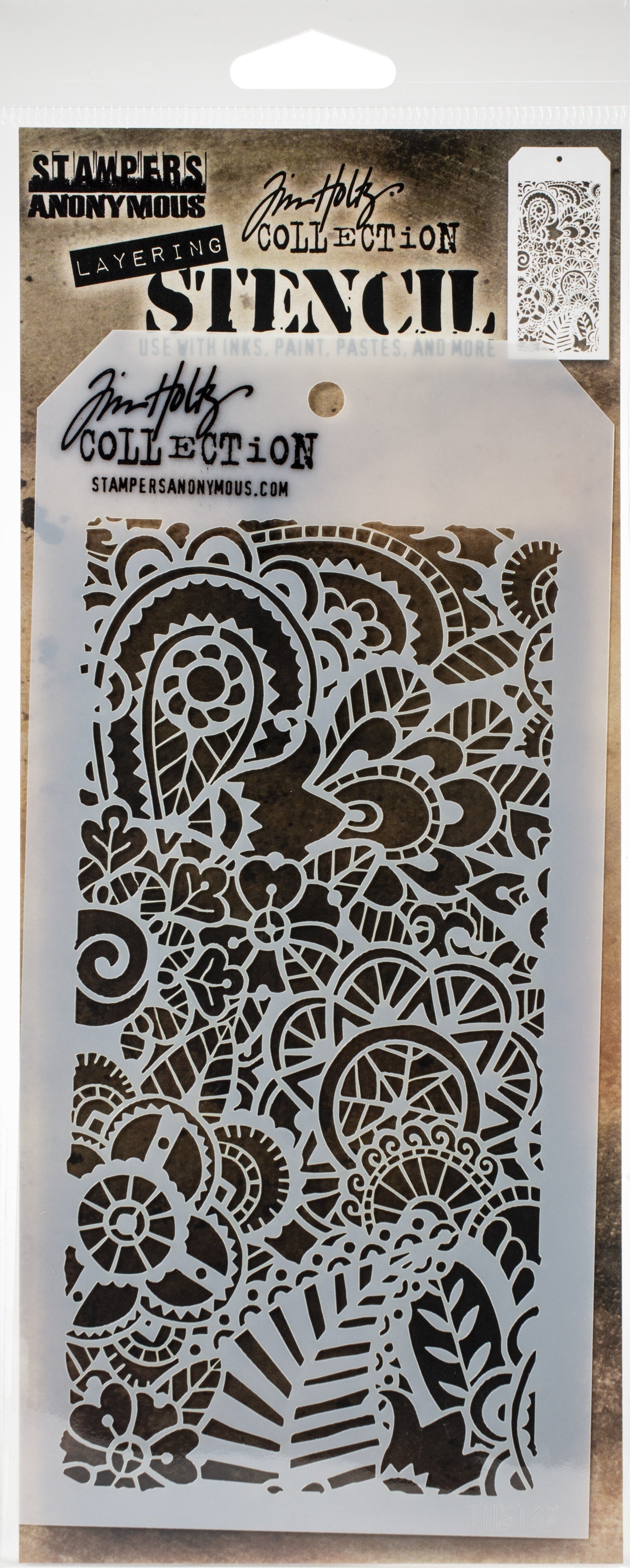 Stampers Anonymous Tim Holtz Layered Stencil 4.125"X8.5" - Doodle Art 2 -Layered