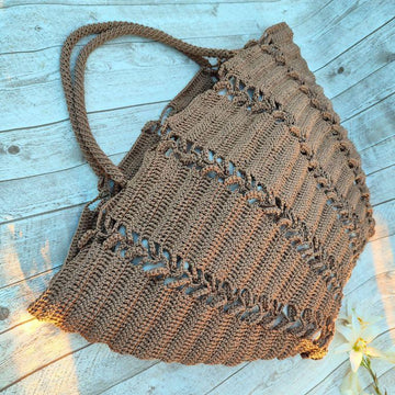 Easy 1-Row Repeat Large Tote - Rhythm of Nature Crochet Beach\Shoulder Bag