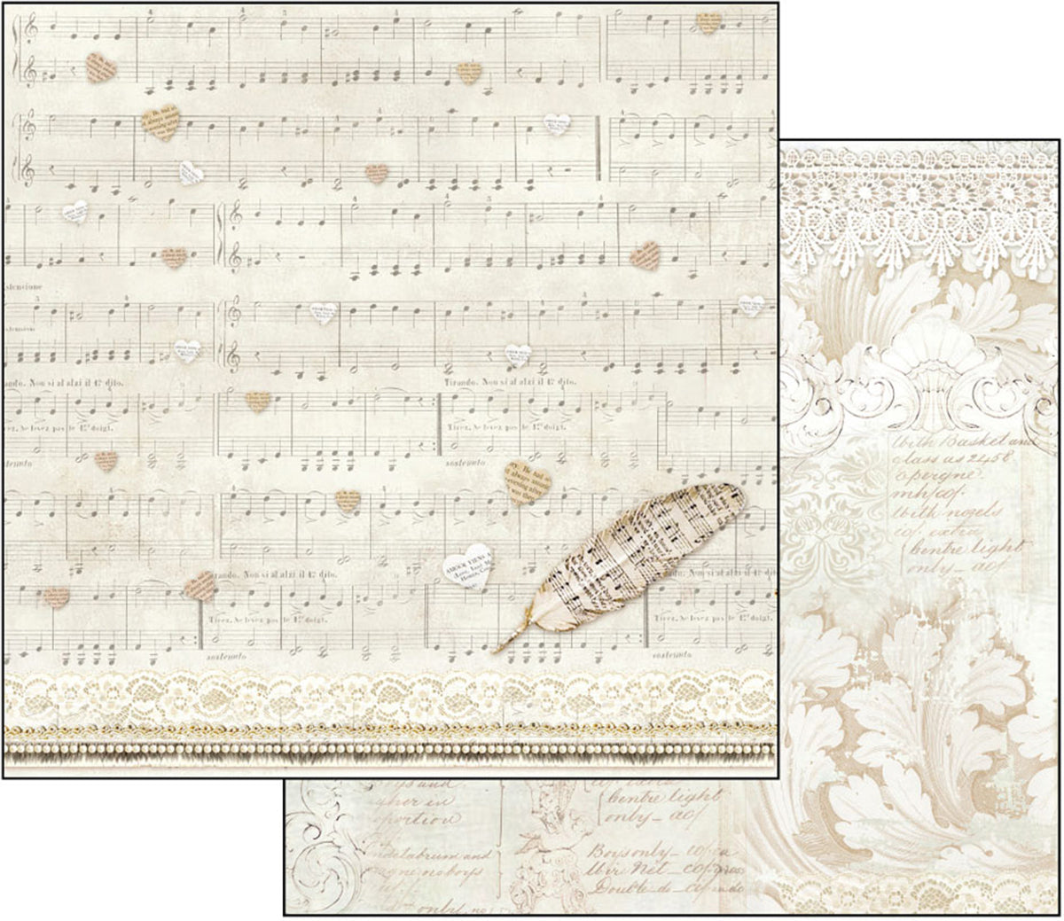 Stamperia Intl Stamperia Double-Sided Cardstock 12"X12" 10/Pkg - Score & Feather