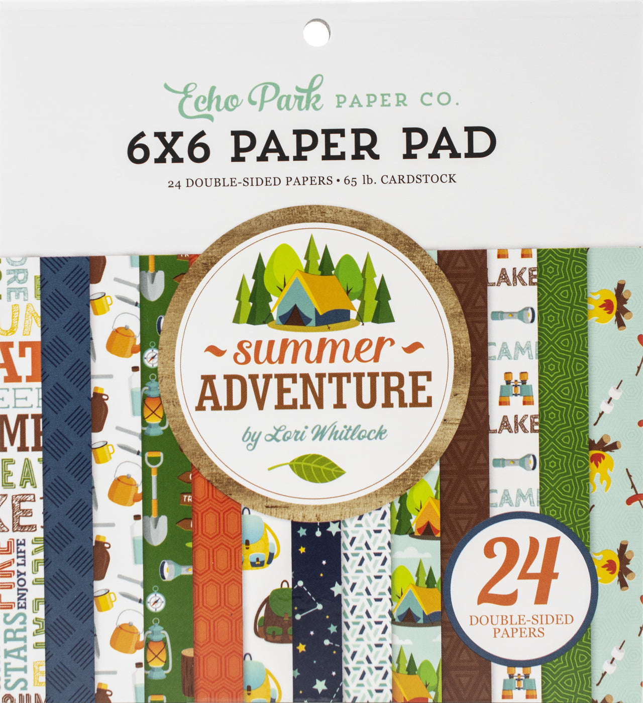 Echo Park Paper Echo Park Double-Sided Paper Pad 6"X6" 24/Pkg - Summer Adventure, 12 Designs/2 Each