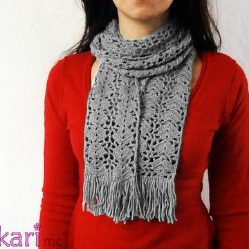 Pyramids lacy fringed scarf_ M16