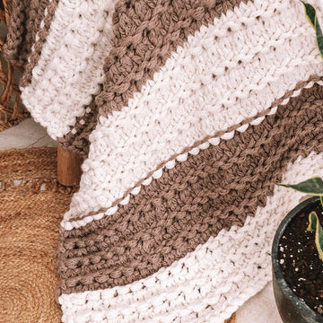 Stockinette Ridge Stitch Chunky Blanket