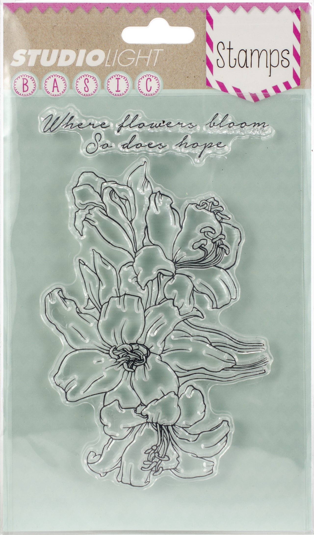 Studio Light Basic A6 Stamps - Where Flowers Bloom So Does Hope