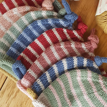 Contrast Stripe Knotted Baby Beanie