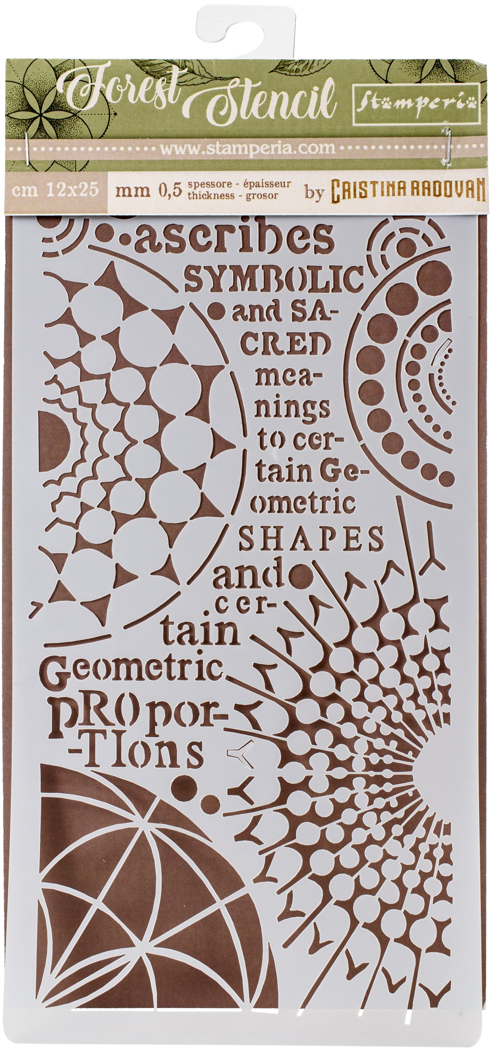 Stamperia Intl Stamperia Stencil 4.72"X9.84" - Sacred Geometry