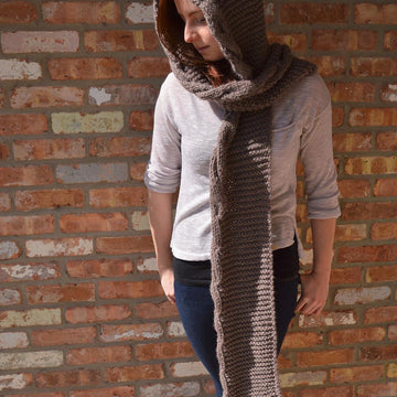 Hooded Cabled Scarf