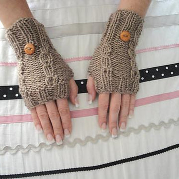 Yarn Over Fingerless Gloves