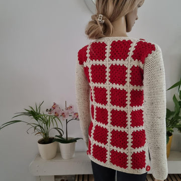 Sweater with granny squares