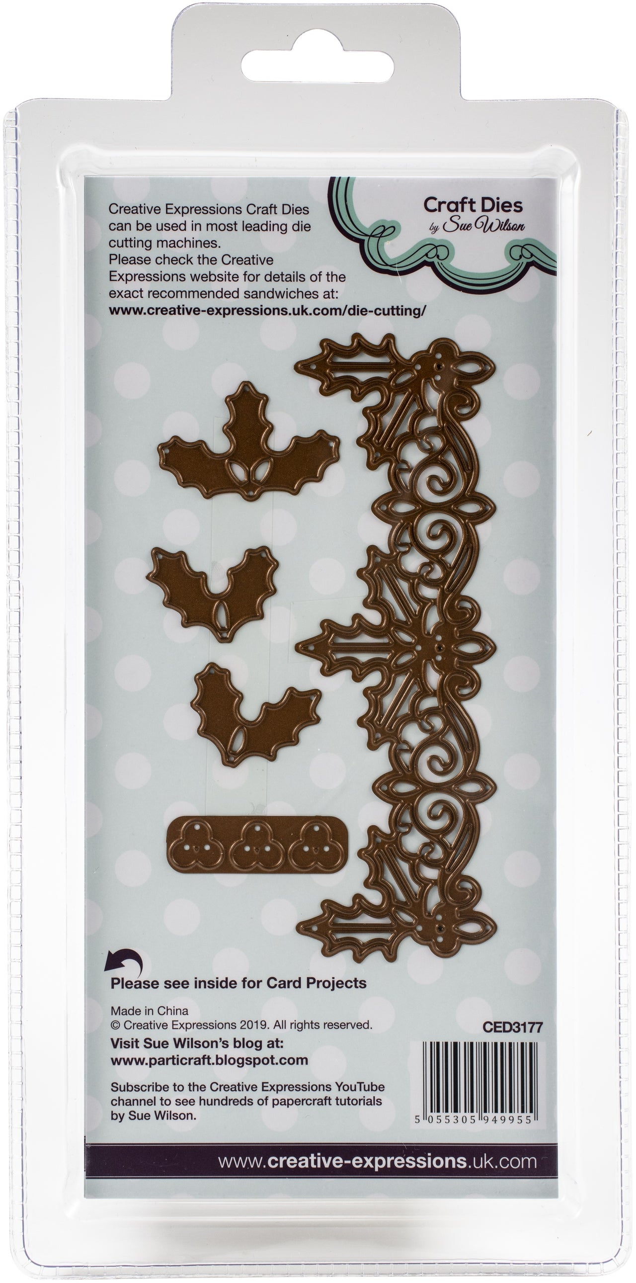 Creative Expressions Festive Craft Dies By Sue Wilson - Holly & Berry Border