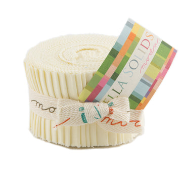 Moda Fabrics Bella Solids Junior Jelly Roll - Snow